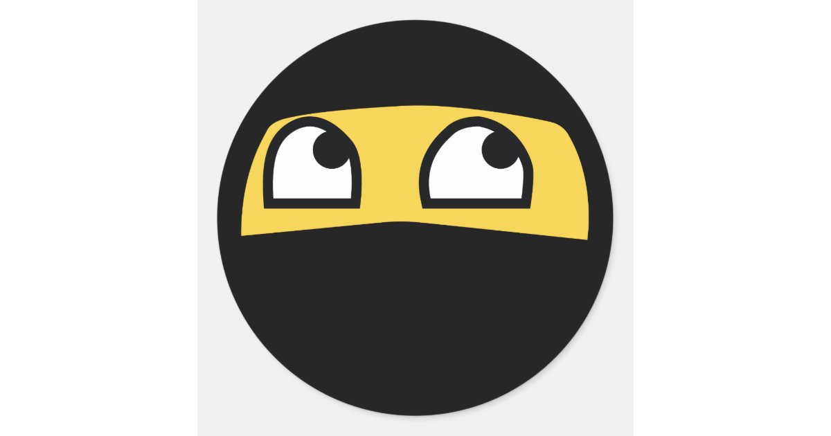 funny ninja emoji classic round sticker | Zazzle