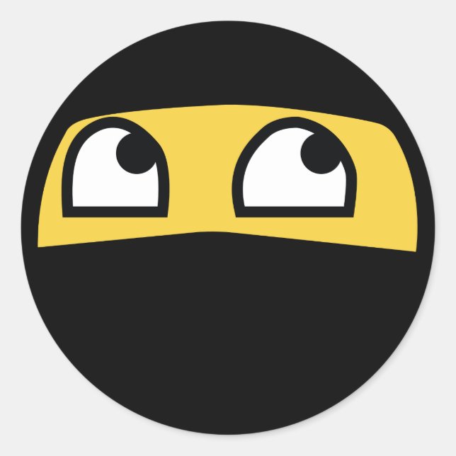 funny ninja emoji classic round sticker (Front)