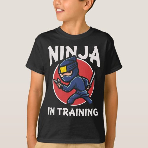 Funny Ninja Kid in training T_Shirt