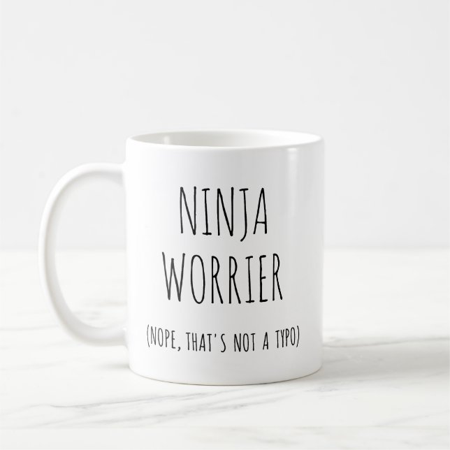 Funny Ninja Worrier Coffee Mug (Left)