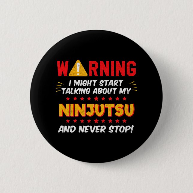 Funny Ninjutsu Martial Arts Joke Button (Front)