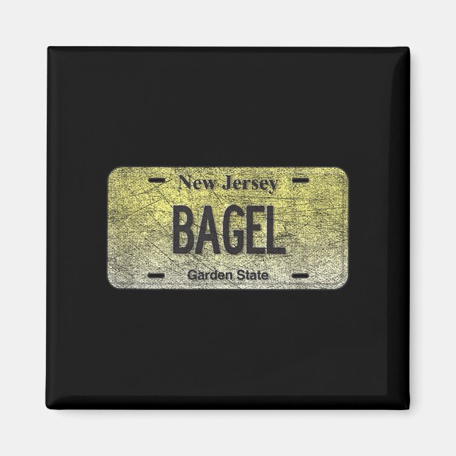 Funny Nj State Vanity License Plate Bagel  Magnet (Front)
