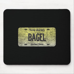 Funny Nj State Vanity License Plate Bagel Mouse Pad