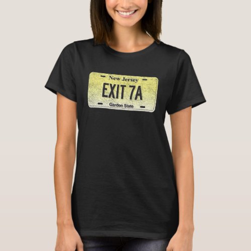 Funny NJ State Vanity License Plate EXIT 7A T_Shirt