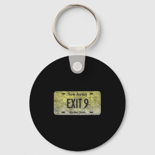 Funny Nj State Vanity License Plate Exit 9  Keychain