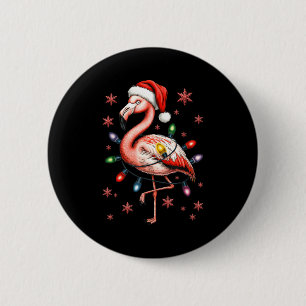 Funny Nk Flamingo Christmas Tree Lights Xmas Snowf Button