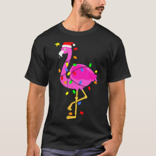 Funny Nk Flamingo In Santa Hat Christmas In July M T-Shirt