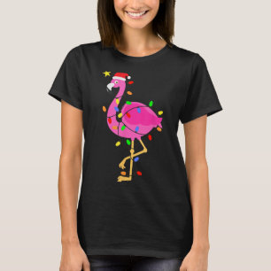 Funny Nk Flamingo In Santa Hat Christmas In July M T-Shirt