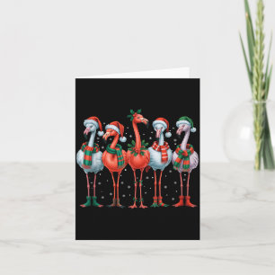 Funny Nk Flamingos Merry Christmas Tree Xmas Snowf Card