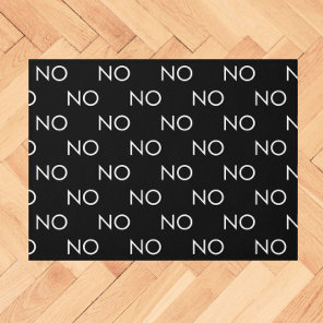 Funny NO Black White Introvert Minimal Doormat