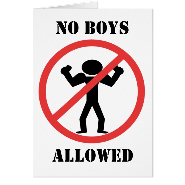 Funny No Boys Allowed Party Invitations (Front)