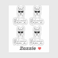 Funny No Drama Cool Llama  Sticker