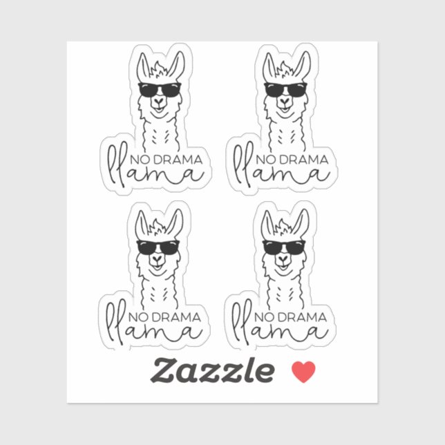 Funny No Drama Cool Llama  Sticker (Sheet)