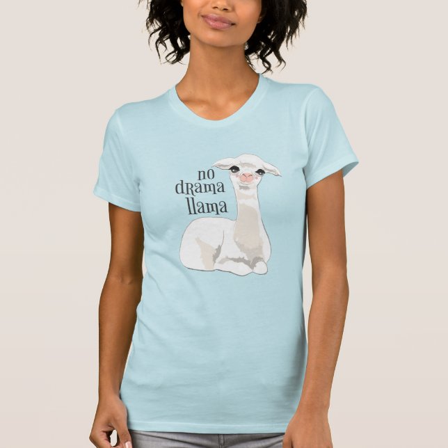 Funny No Drama Llama Pop Culture T-Shirt (Front)