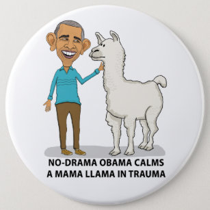 Funny No Drama Obama Calms Mama Llama Button
