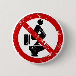 Funny NO Feet on the Seat ⚠ Thai Sign ⚠ Button