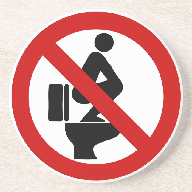 Funny NO Feet on the Seat ⚠ Thai Sign ⚠ Drink Coaster (Front)