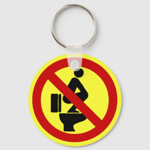 Funny NO Feet on the Seat ⚠ Thai Sign ⚠ Keychain