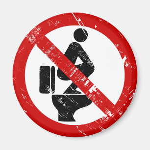 Funny NO Feet on the Seat ⚠ Vintage Thai Sign ⚠ Magnet