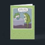 Funny No Fly for Frog Birthday Card<br><div class="desc">This cute and funny birthday card features a frog who is sad to find that there's no fly in his soup.

Thanks for choosing this original design by © Chuck Ingwersen. I post cartoons every day on Instagram: https://www.instagram.com/captainscratchy</div>