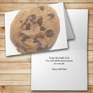Funny No Health Food Cookie Birthday Card