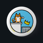 Funny No Kings Cat Cartoon Buttons<br><div class="desc">Funny No Kings Cat Cartoon.  All profits are used for fundraising for Indivisible Melrose Wakefield and Beyond for use in organizing rallies,  protests,  sign making,  letter rights with the core mission of saving our constitutional republic. Perfect to show your support.</div>