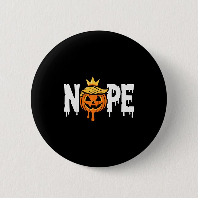 Funny No Kings Halloween 2025 Distressed Usa Flag  Button (Front)