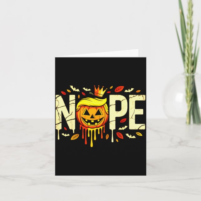 Funny No Kings Halloween 2025 Distressed Usa Flag  Card (Front)
