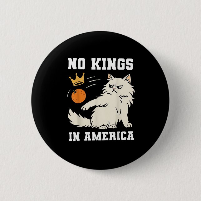Funny No Kings In America Retro Classic Button (Front)