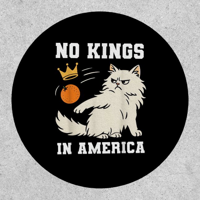 Funny No Kings In America Retro Classic Patch (Front)