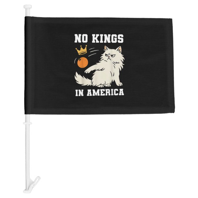 Funny No Kings in America Retro Classic Style Car Flag (Front)