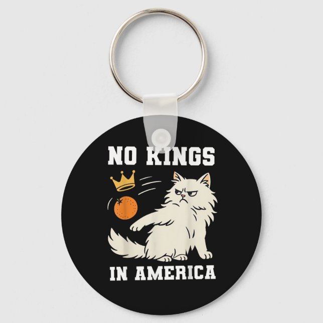 Funny No Kings in America Retro Classic Style Keychain (Front)