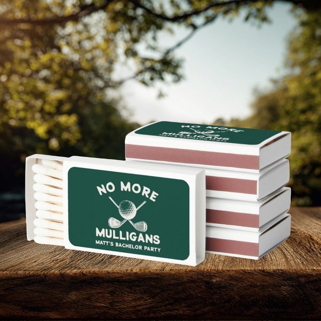 Funny “No More Mulligans” Golf Bachelor Party  Matchboxes (Creator Uploaded)
