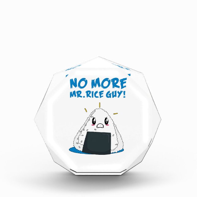 Funny No More Rice Guy Acrylic Award (Front)