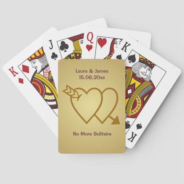 Funny No More Solitaire Wedding Hearts Card Deck (Back)