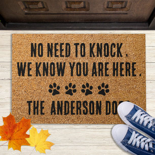 Funny No Need To Knock Personalized Pet Dog Lover Doormat