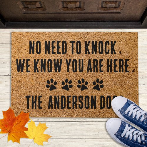 Funny No Need To Knock Personalized Pet Dog Lover  Doormat