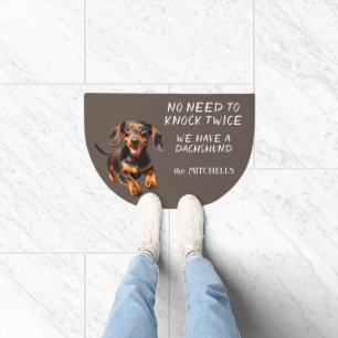 Funny No Need to Knock Twice Dachshund Dog Doormat