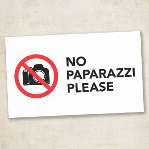 Funny No Paparazzi Please - Sarcastic VIP Party Rectangular Sticker