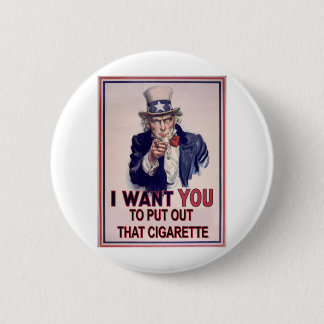 funny no smoking sign pinback button