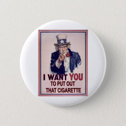 funny no smoking sign pinback button