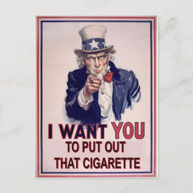 funny no smoking sign postcard (Front)