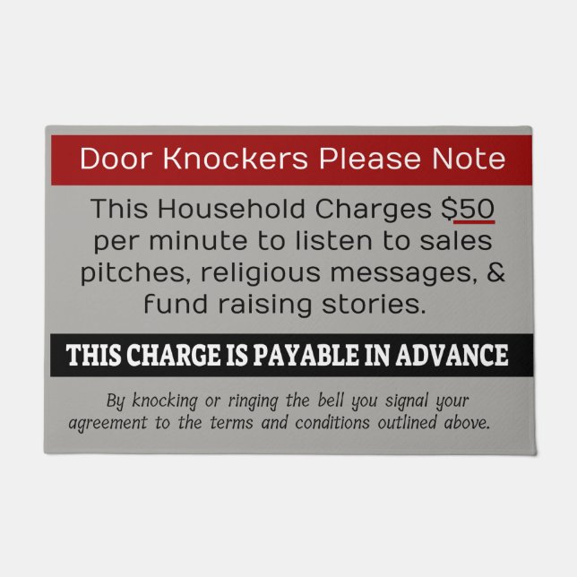 Funny No Soliciting Door Mat Sarcastic Unique (Front)