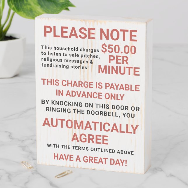 Funny No Soliciting Door Sign (In Situ Vertical)