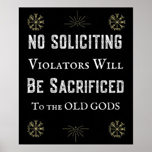 Funny No Soliciting Old Gods Pagan Poster