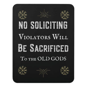 Funny No Soliciting Pagan Old Gods Door Sign