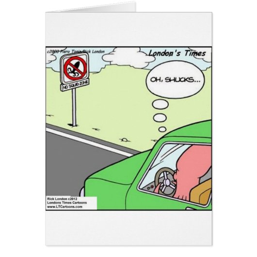 Funny No Squid Zone Cards (Front)