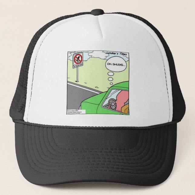 Funny No Squid Zone Trucker Hat (Front)