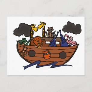Funny Noah's Ark Cartoon Postcard