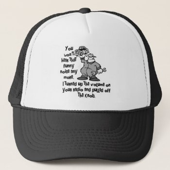 Funny Noise Mechanic Trucker Hat by UTeezSF at Zazzle